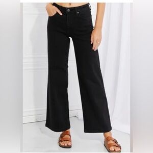 NEW Risen High Rise Clean Wide Leg Black Jeans